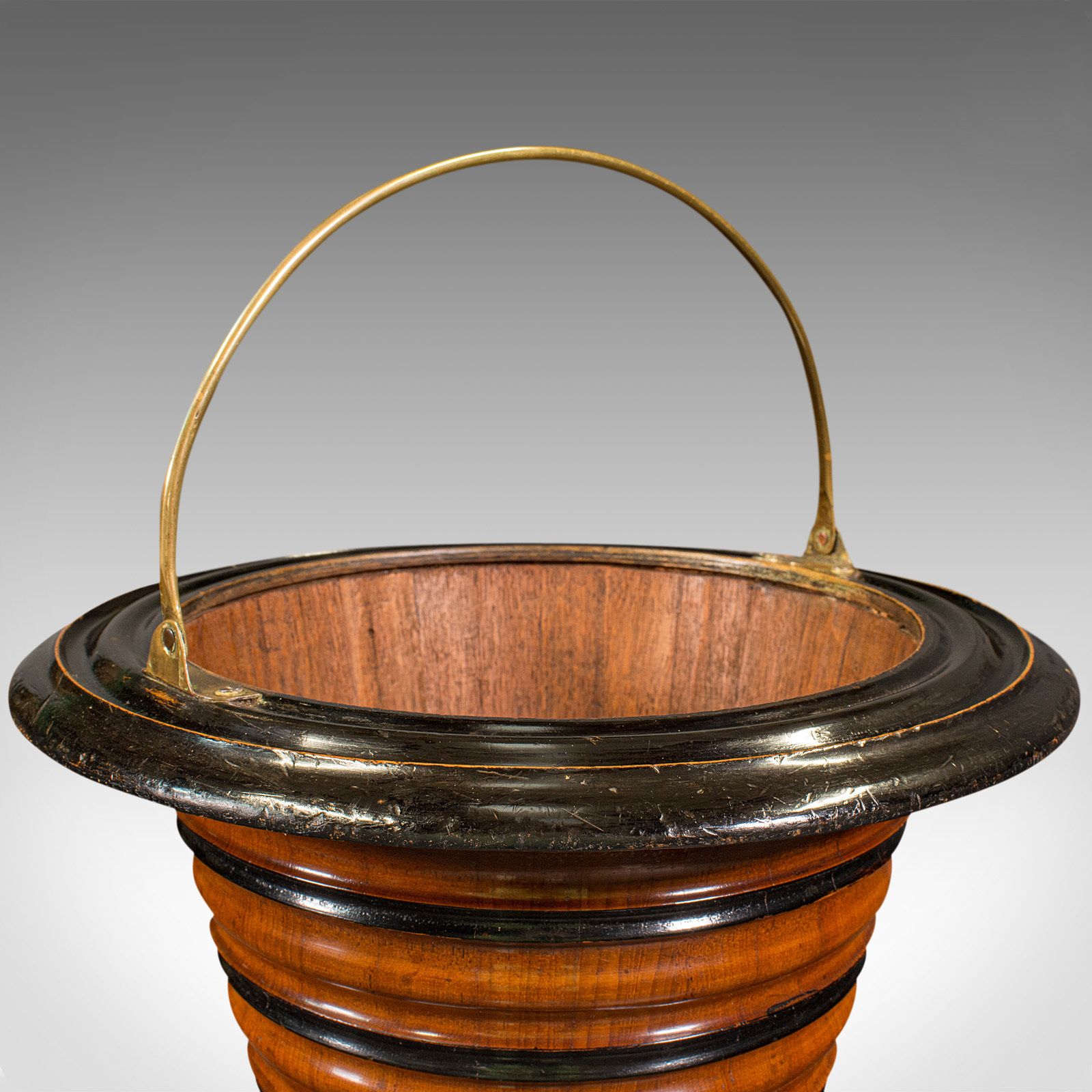 Antique Fireside Store, Dutch, Walnut, Jardiniere, Log Bin, C.1900 photo vintage