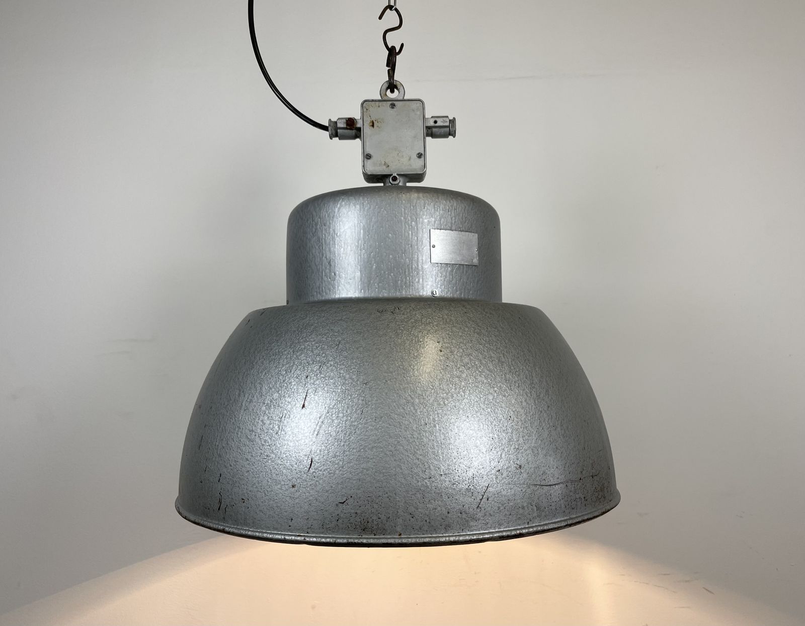 Lighting Industrial Polish Factory Pendant Lamp From Mesko, 1970s, 2x photo