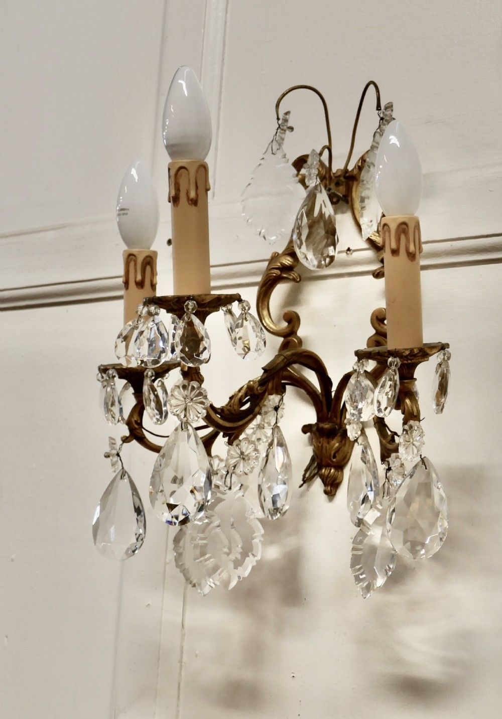 A Pair Of French Triple Wall Light Chandeliers photo Lighting