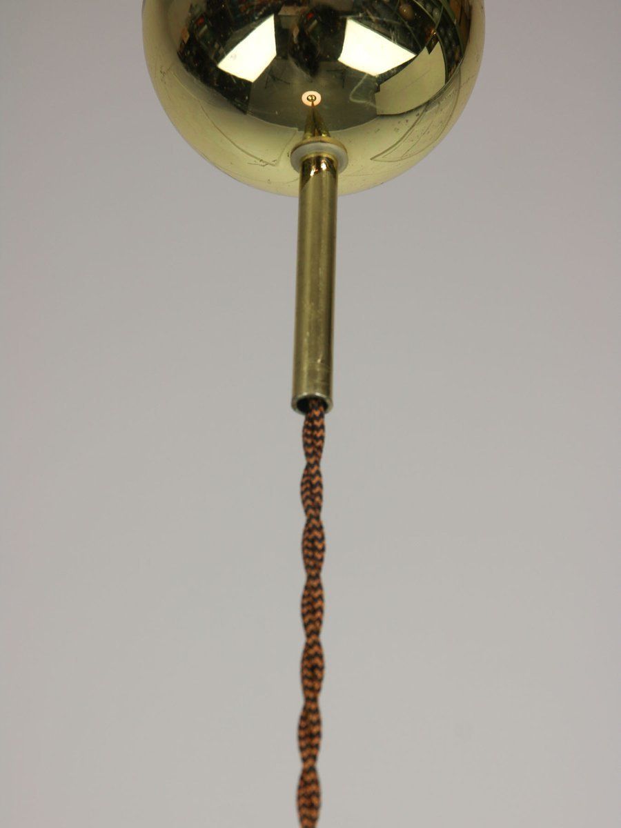 photo furniture Vintage Pendant Lamp In Metal And Opaline