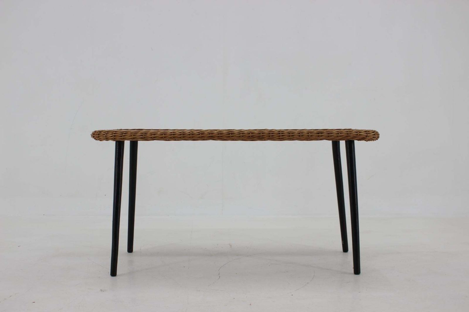 1970s Coffe Table With Rattan Edge, France photo furniture