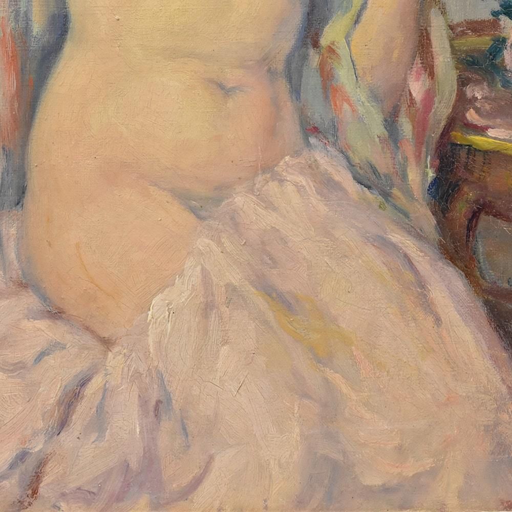 Nude Oil Painting, Nude Woman, Oil On Canvas, XX Century. (Qn357) photo buy