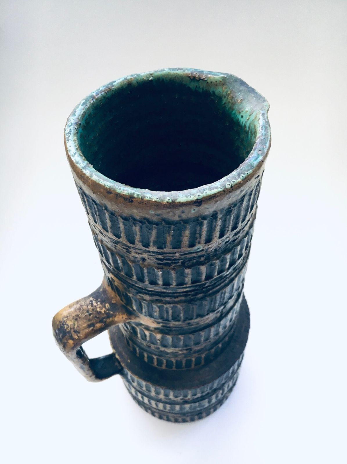 Vintage Spara Schamotte Keramik Studio Art Pottery Vaas, West Duitsland, Ca. Jaren 1960 photo vinterior