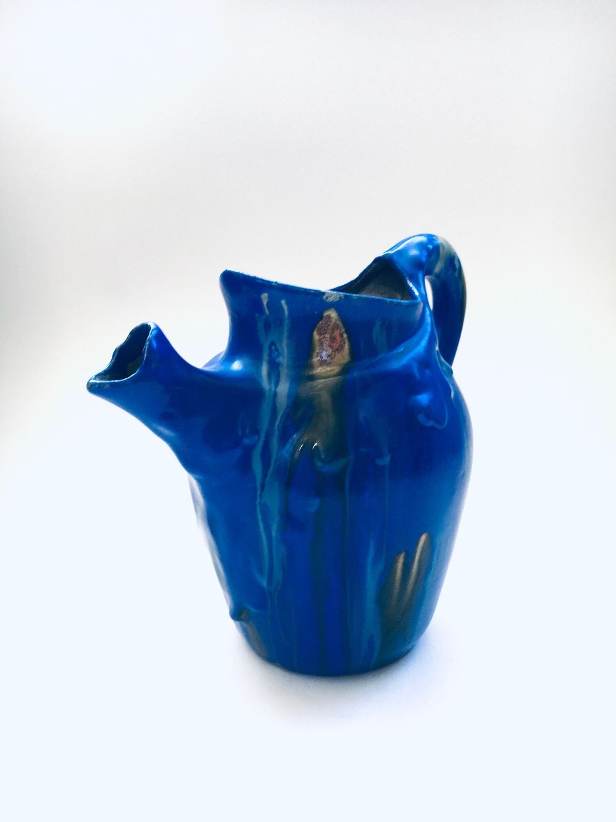 Art Nouveau Multicolored Ceramic Decanter, Belgium 1920's photo for sale