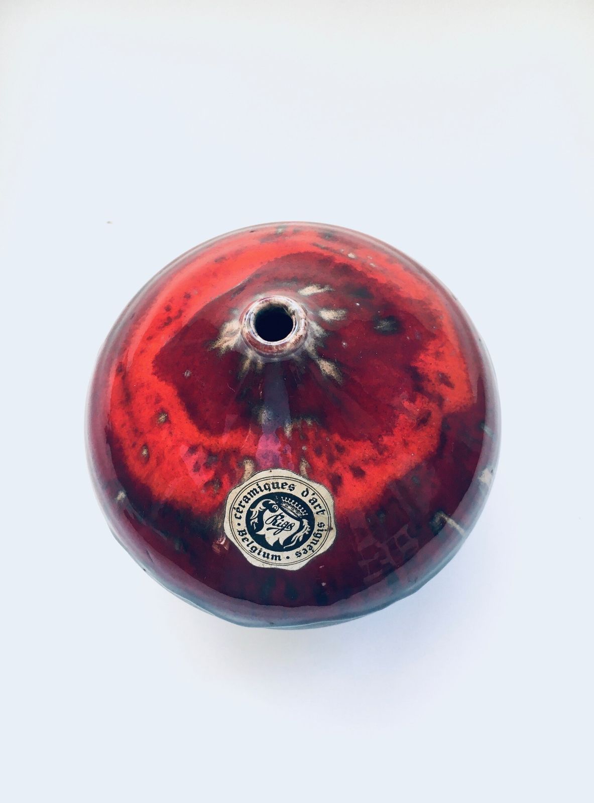 Midcentury Céramiques D'art Signées Rigo Vase, Belgium 1960's photo 217.0