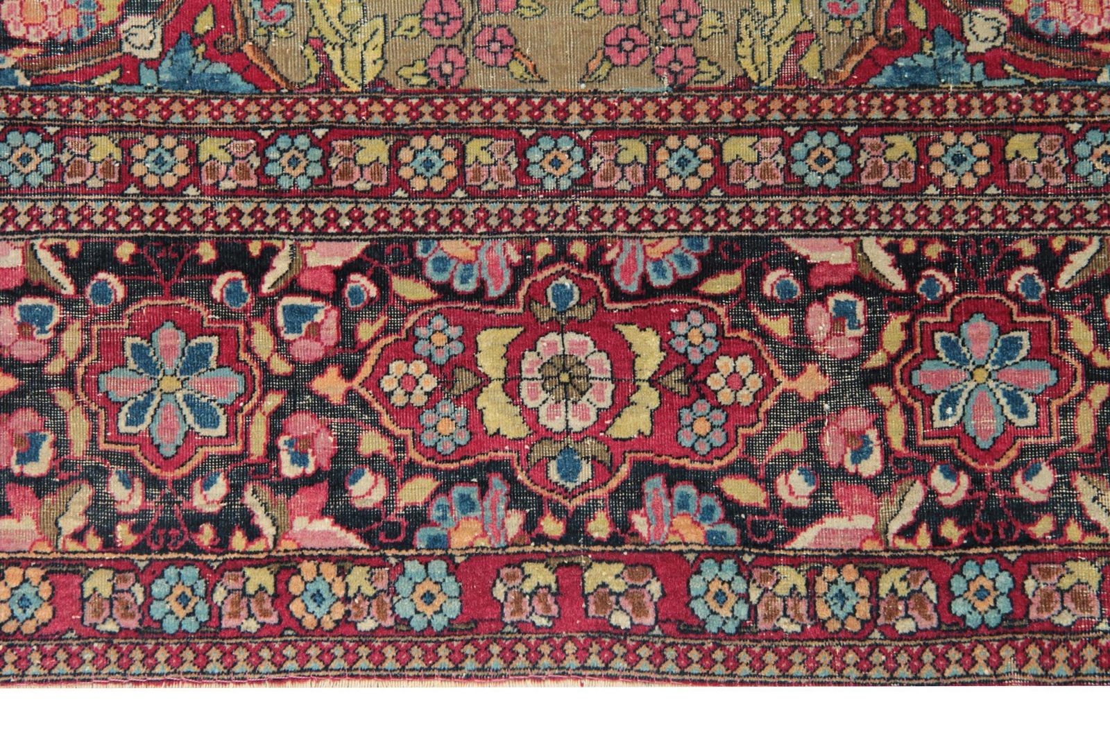 Traditional Antique Rugs Handknotted Oriental Area Green Wool Carpet photo for sale