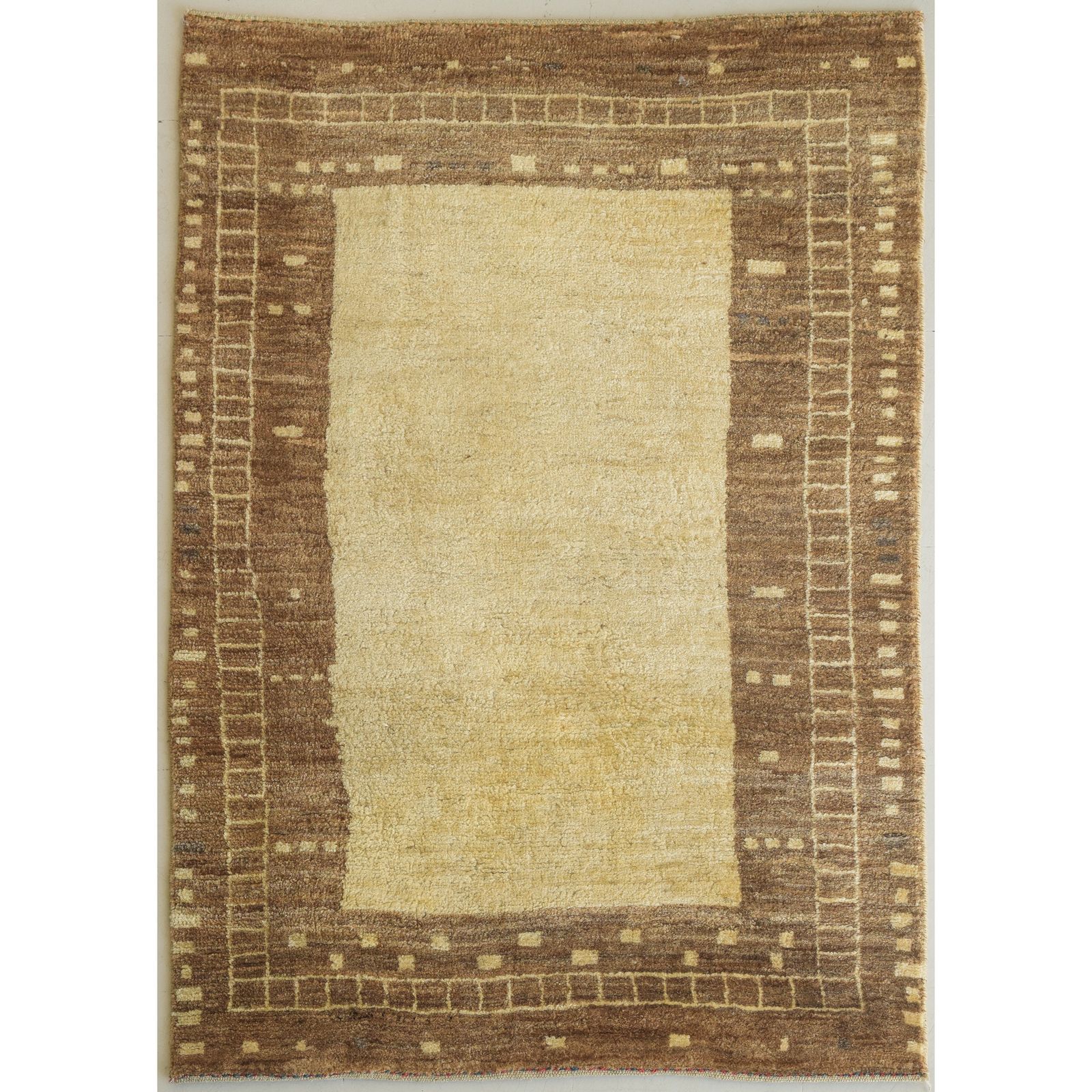 Modernistisch Handgeweven Beige Vloerkleed, Midden 20e Eeuw
