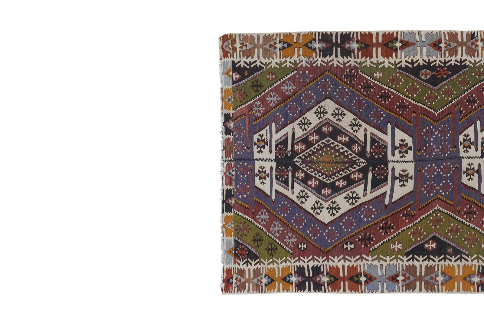 photo furniture Vintage Pastel Geometric Kilim Rug 4'11'' X 11'11''