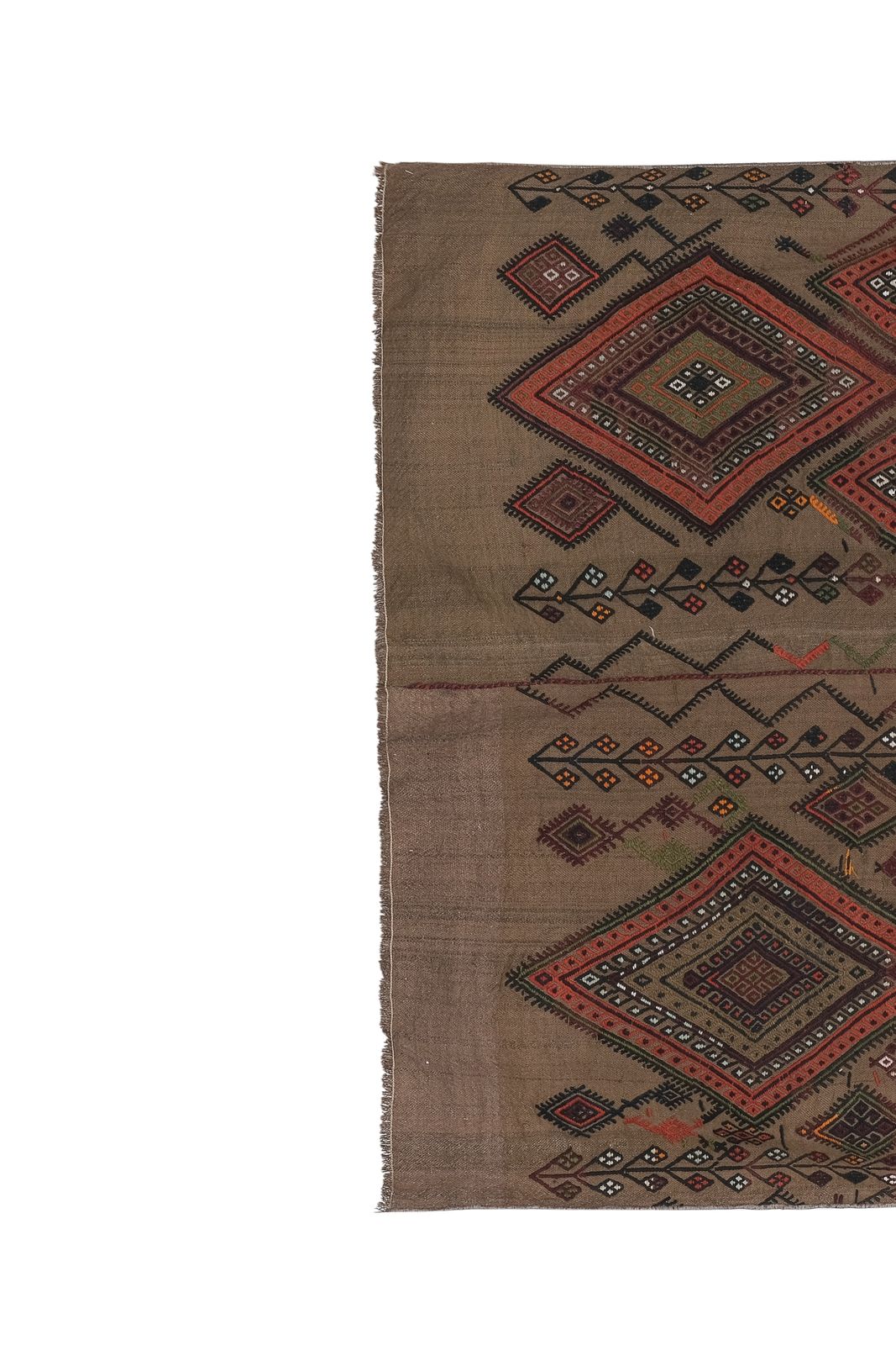 1980s Vintage Turkish Kilim Flat Weave Area Rug 5'3'' X 6'1'' photo 637.0