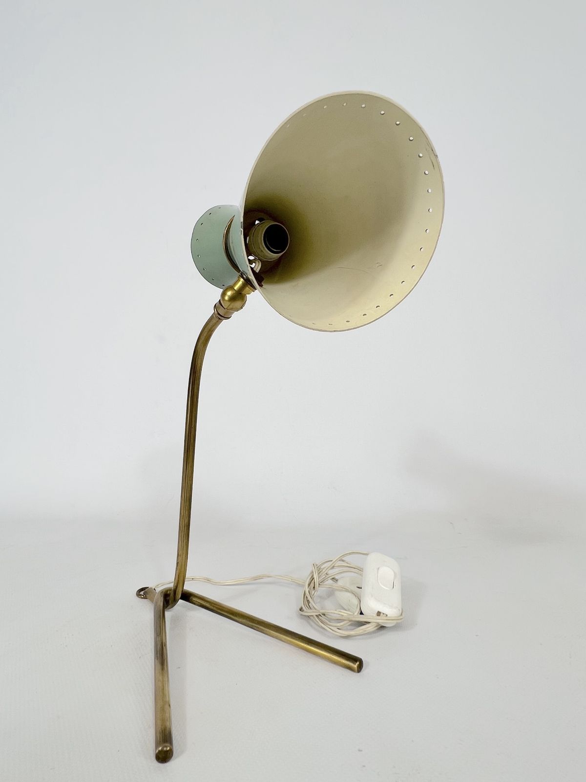 Lighting Mid Century Stilnovo Brass Orientable Table Or Wall Lamp From 50s photo