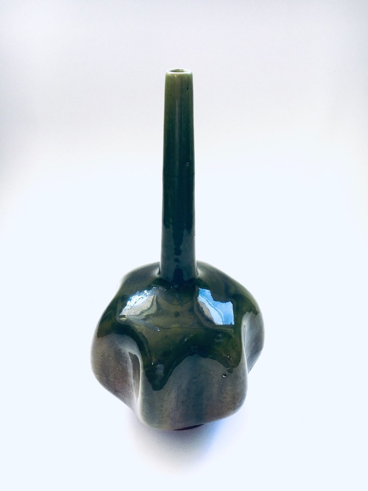 Vintage Art Studio Ceramic Spout Vase England 1960s photo for sale