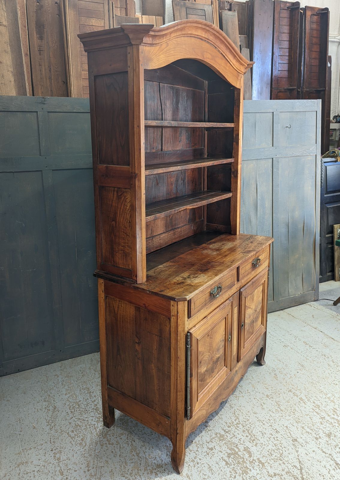 Antique Cherry Wood Inlaid French Dresser Cabinet photo vinterior