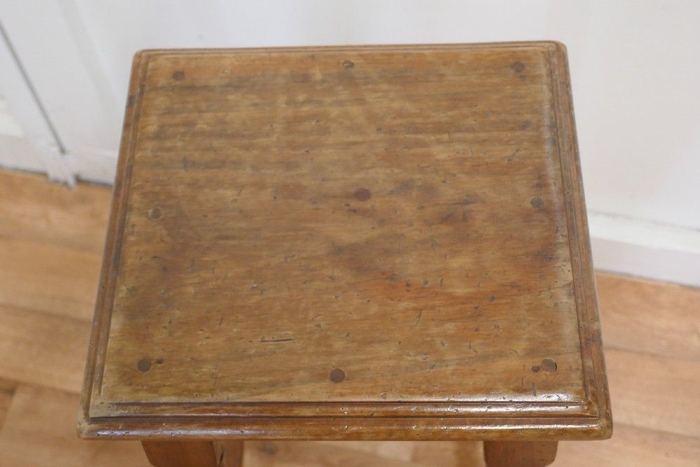 A Pair Of French Walnut Farmhouse High Kitchen Stools photo vinterior