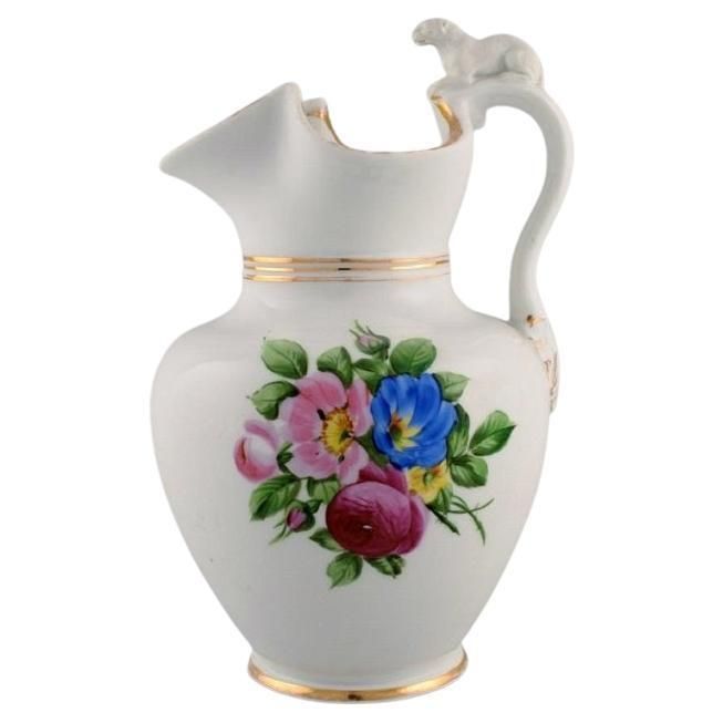 Antique Bing & Grøndahl Chocolate Jug In Porcelain With A Lion On The Handle