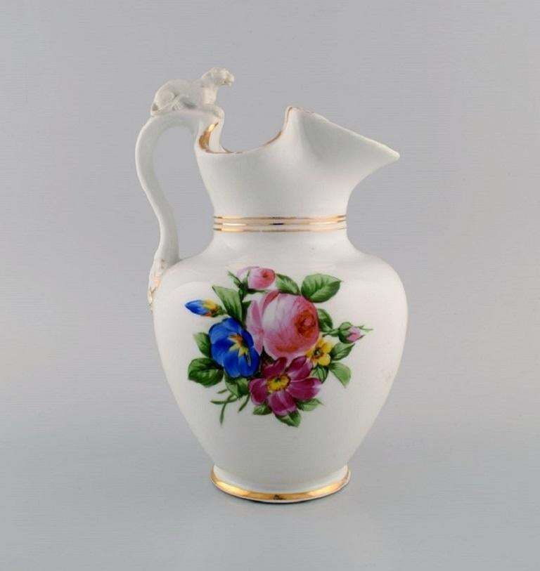 Antique Bing & Grøndahl Chocolate Jug In Porcelain With A Lion On The Handle photo Home Decor