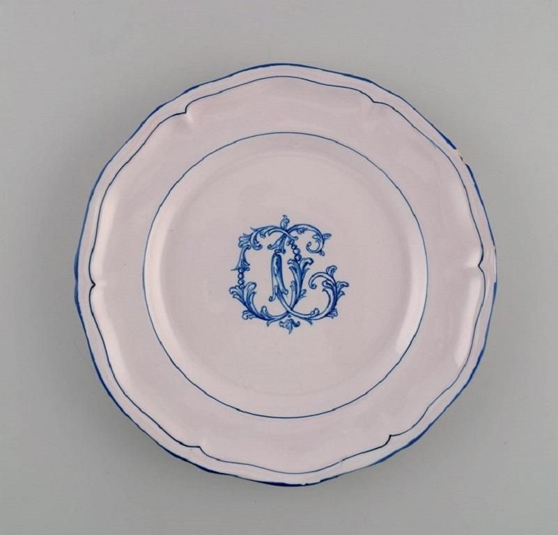 Emile Gallé For St. Clement Nancy, Twelve Antique Plates In Hand Painted Faience photo for sale