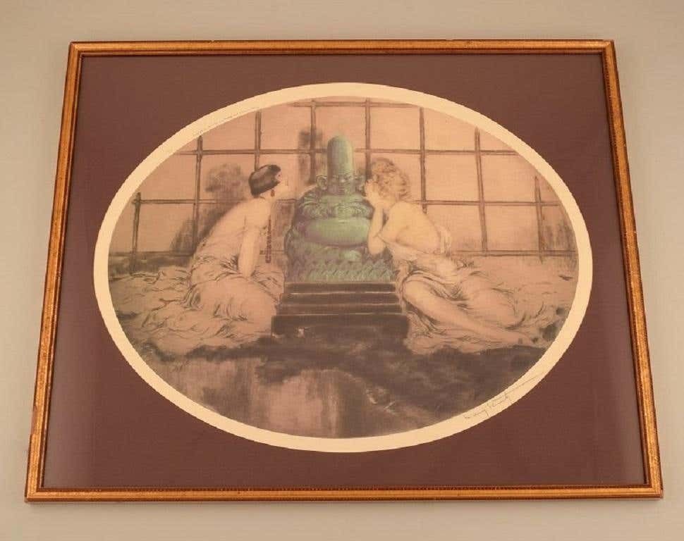 Louis Icart, Etching On Paper, Women And Buddha, 1930s photo furniture