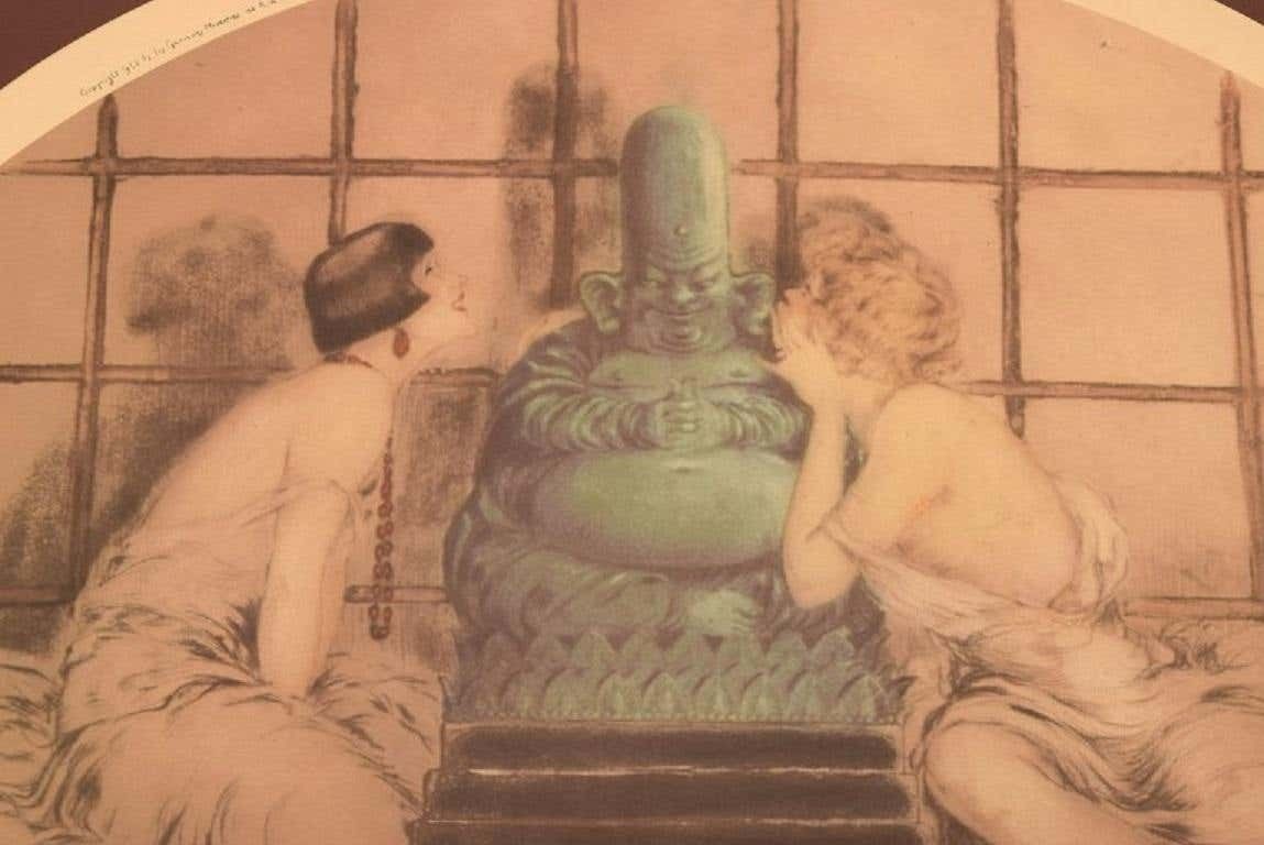 Louis Icart, Etching On Paper, Women And Buddha, 1930s photo for sale