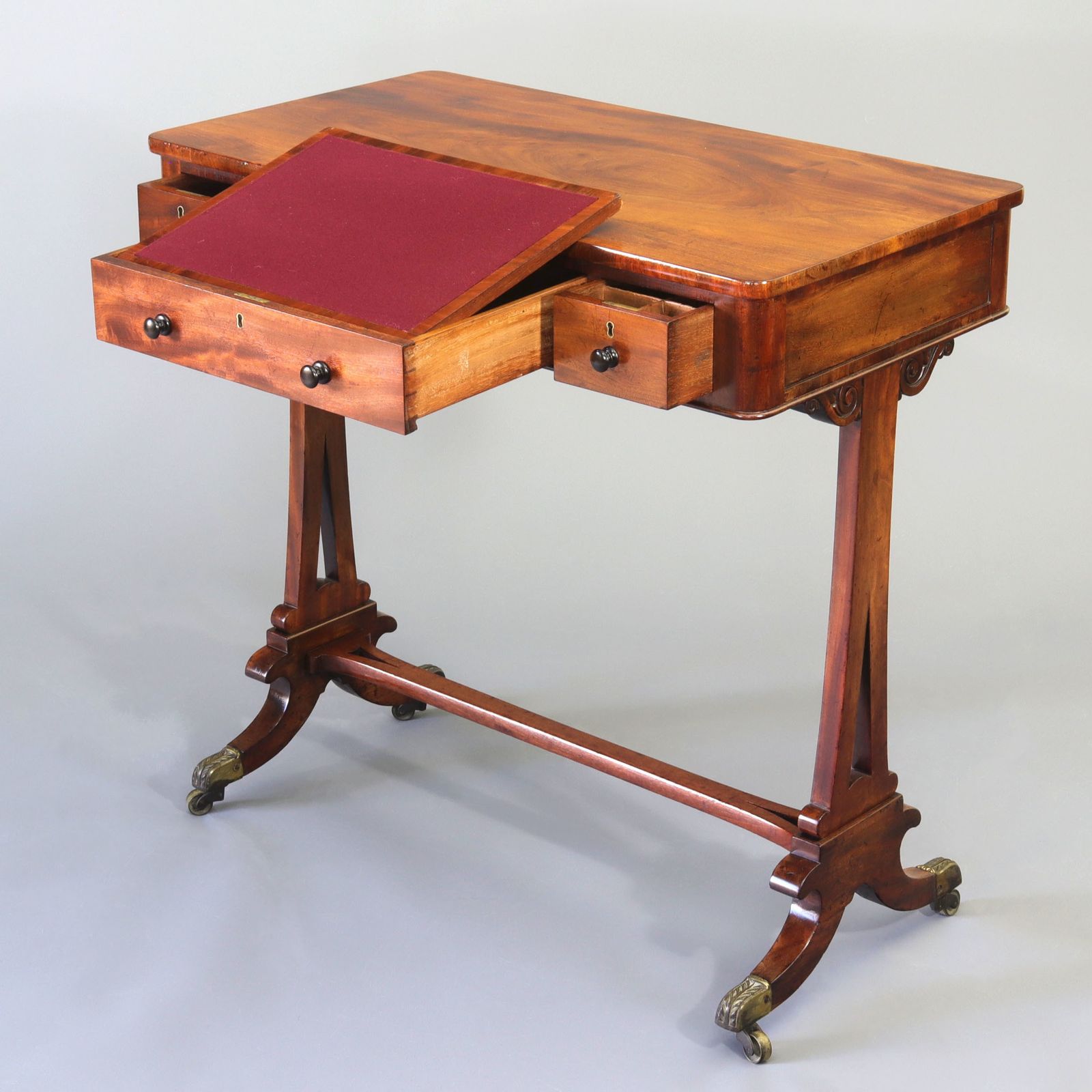 Regency Curl Mahogany Small Ladies Writing Desk C1820 photo buy