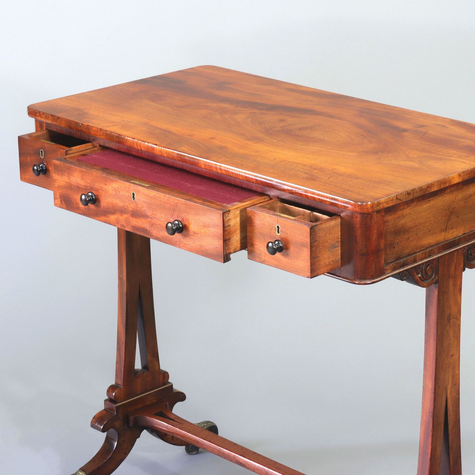 Furniture Regency Curl Mahogany Small Ladies Writing Desk C1820 photo