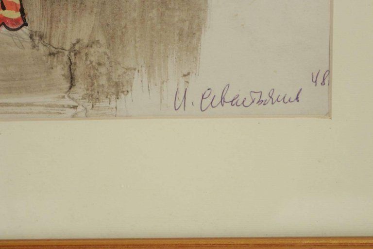 Watercolor Painting Of A Russian Dancer From The Russian Theatre photo vinterior