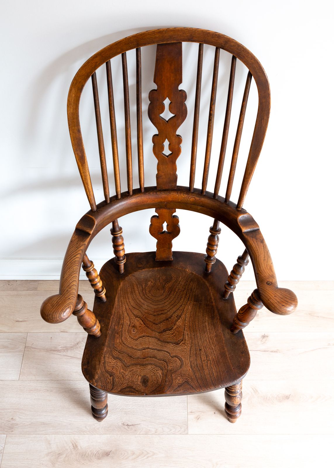 photo for sale Unique 19th Century Stamp Marked Broad Arm Antique Yorkshire Windsor Chair