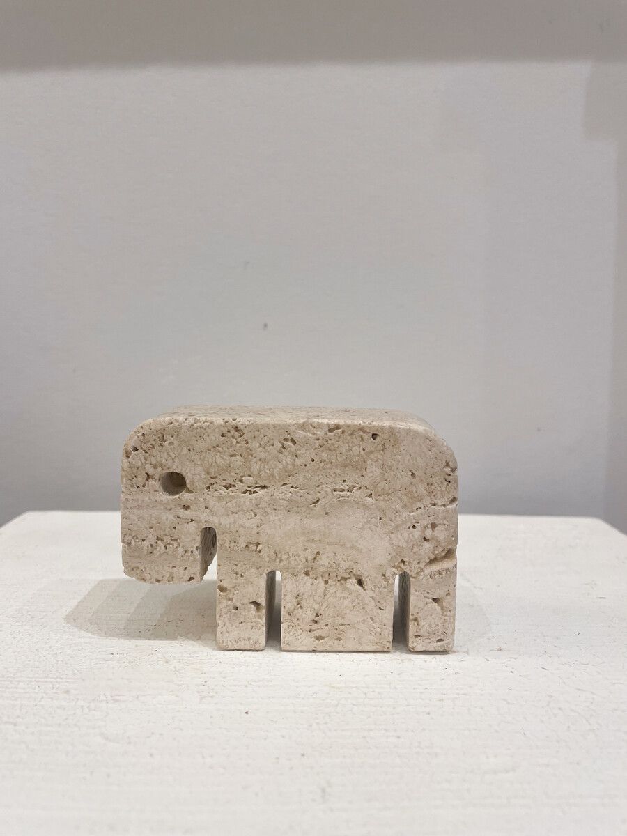 Set Of 4 Travertine Elephant Sculptures By Fratelli Mannelli photo Art