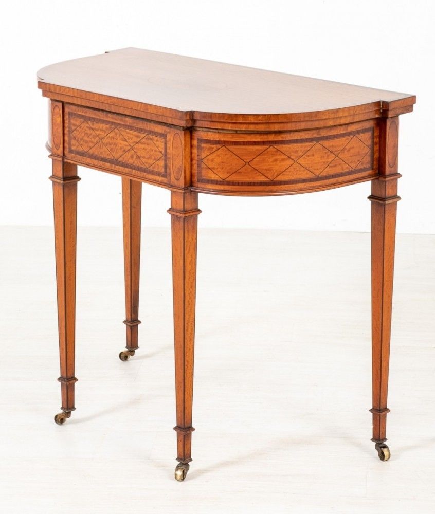 Hepplewhite Card Table   Antique Satinwood Games Tables 1880 photo Furniture