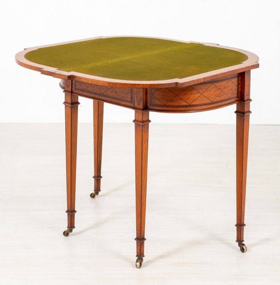 Hepplewhite Card Table   Antique Satinwood Games Tables 1880 photo vinterior