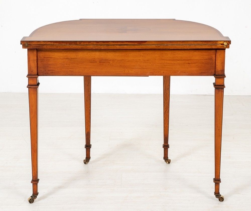 photo furniture Hepplewhite Card Table   Antique Satinwood Games Tables 1880