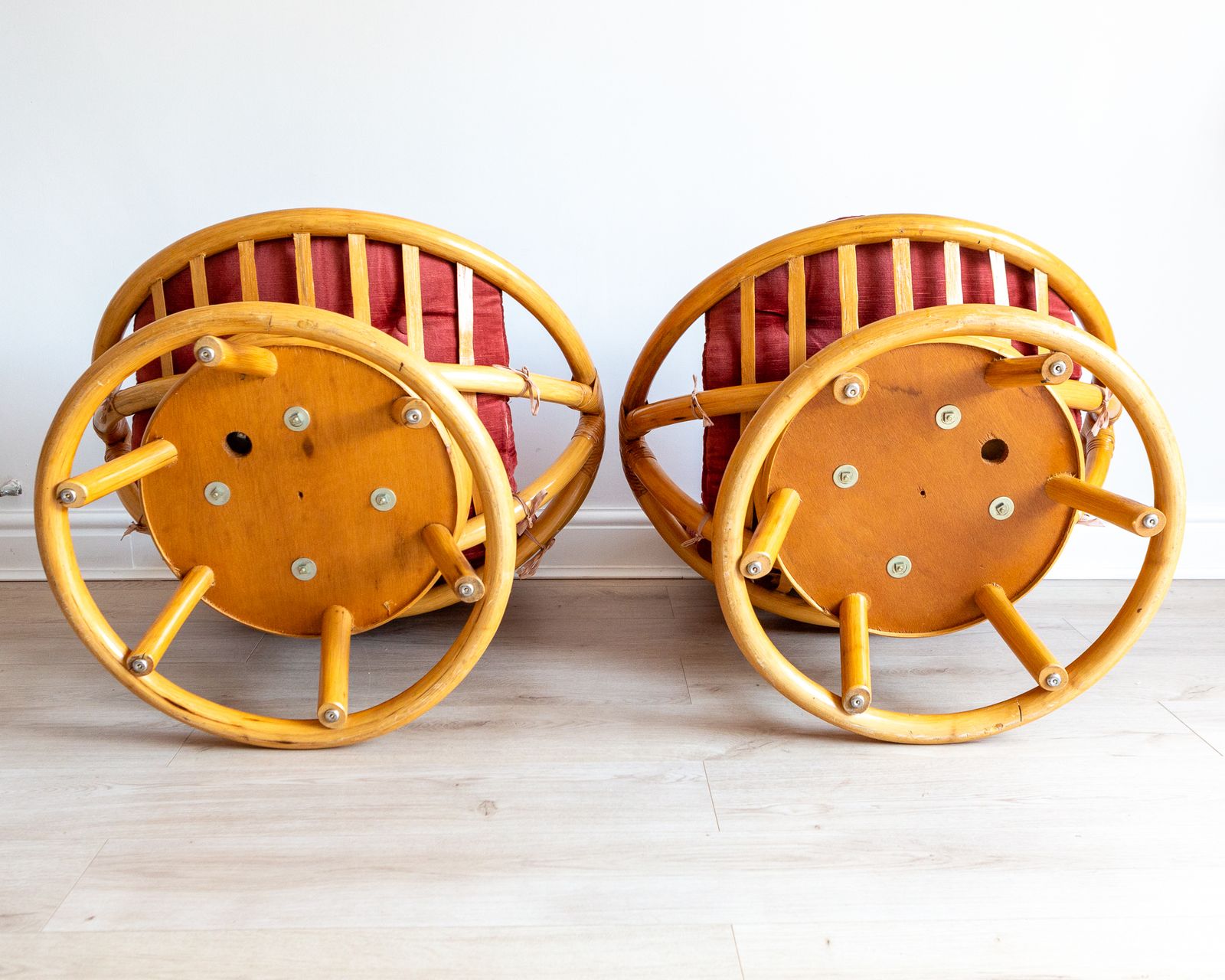 photo buy Rare Pair Of 1970s Bamboo Swivel Chairs Mcm Easy Chairs By Angraves Of Leicester