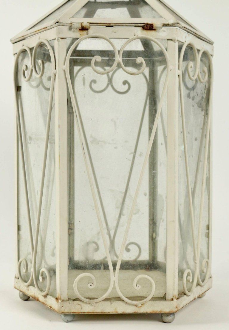 Wrought Iron Lantern In The Shape Of A Miniature Greenhouse photo Lighting