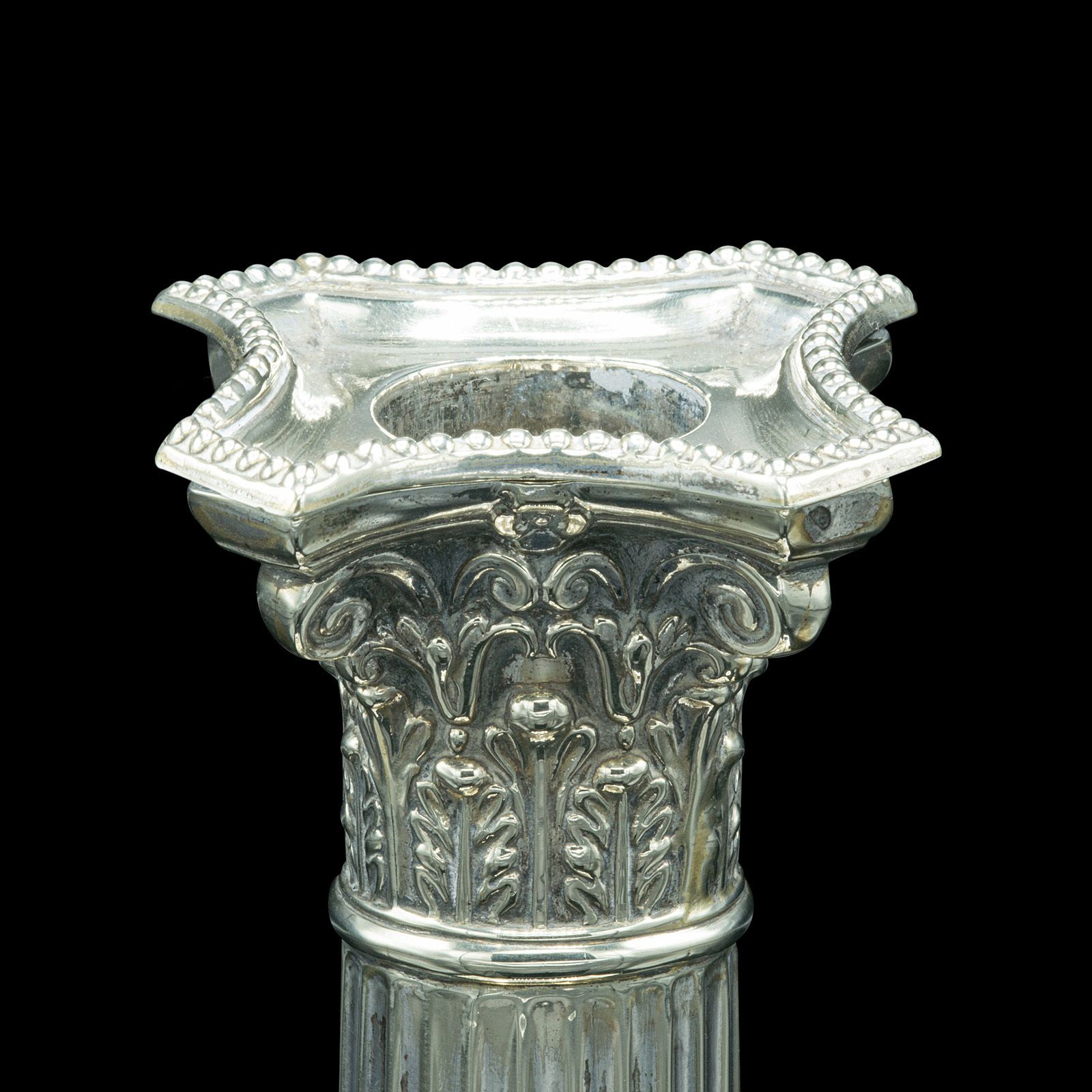 Pair Of Antique Decorative Candlesticks, Italian, Silver Plated, Grand Tour, 1860 photo vinterior