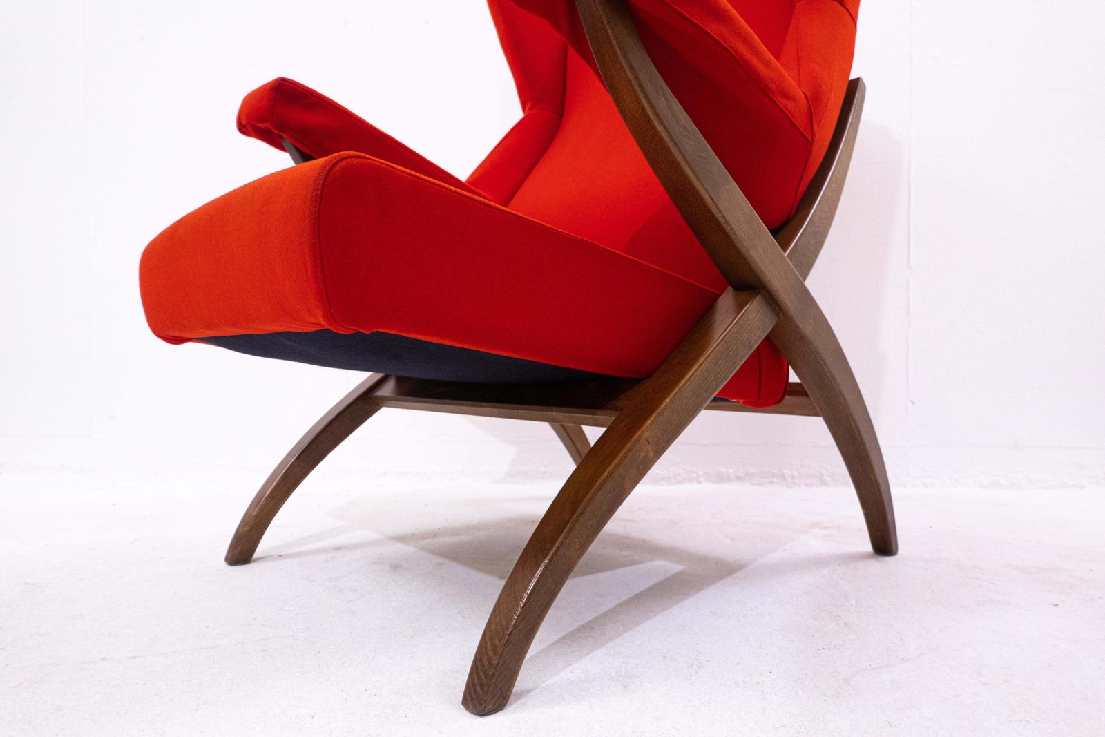 Mid Century Modern Red Armchair Fiorenza By Franco Albini For Arflex, Italy photo for sale