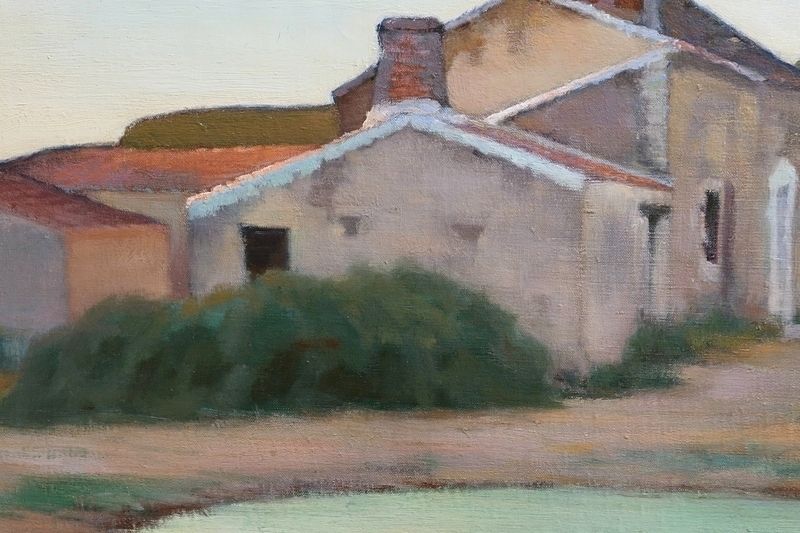Painting Rural Scene Signed C. Perron – Early 20th Century photo buy