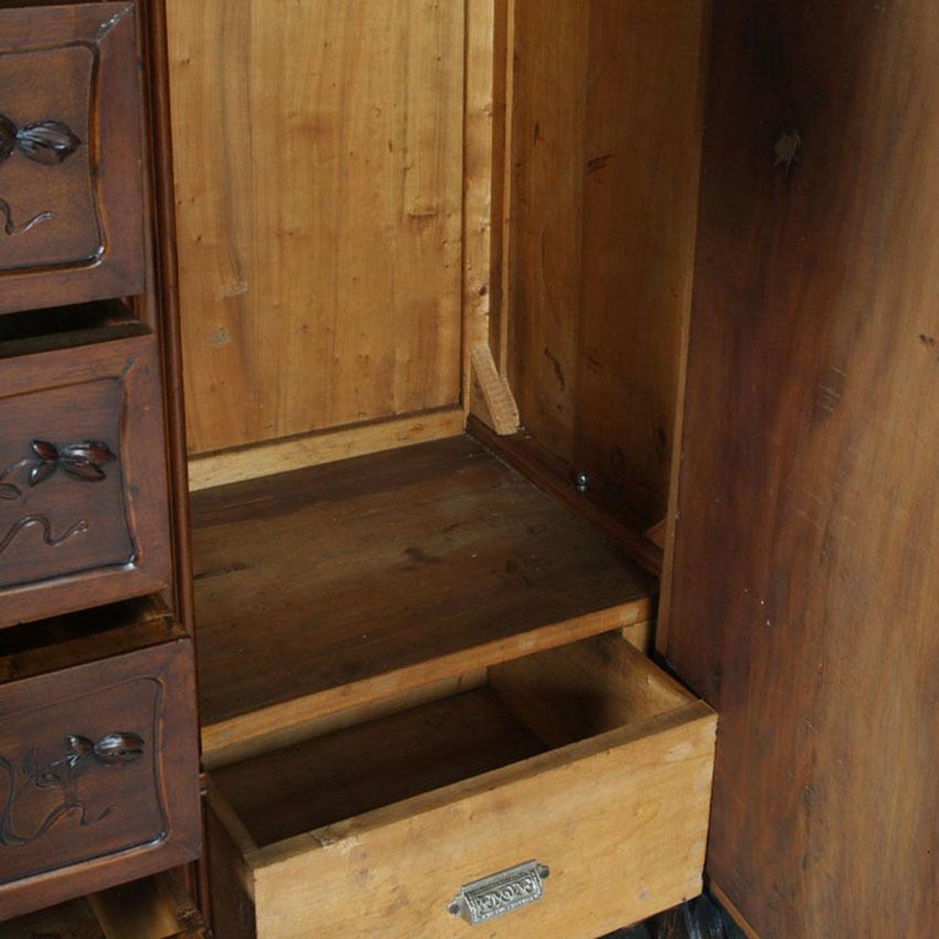 Art Nouveau, Wardrobe , Chest Of Drawers By Vincenzo Cadorin Venezia In Walnut photo buy