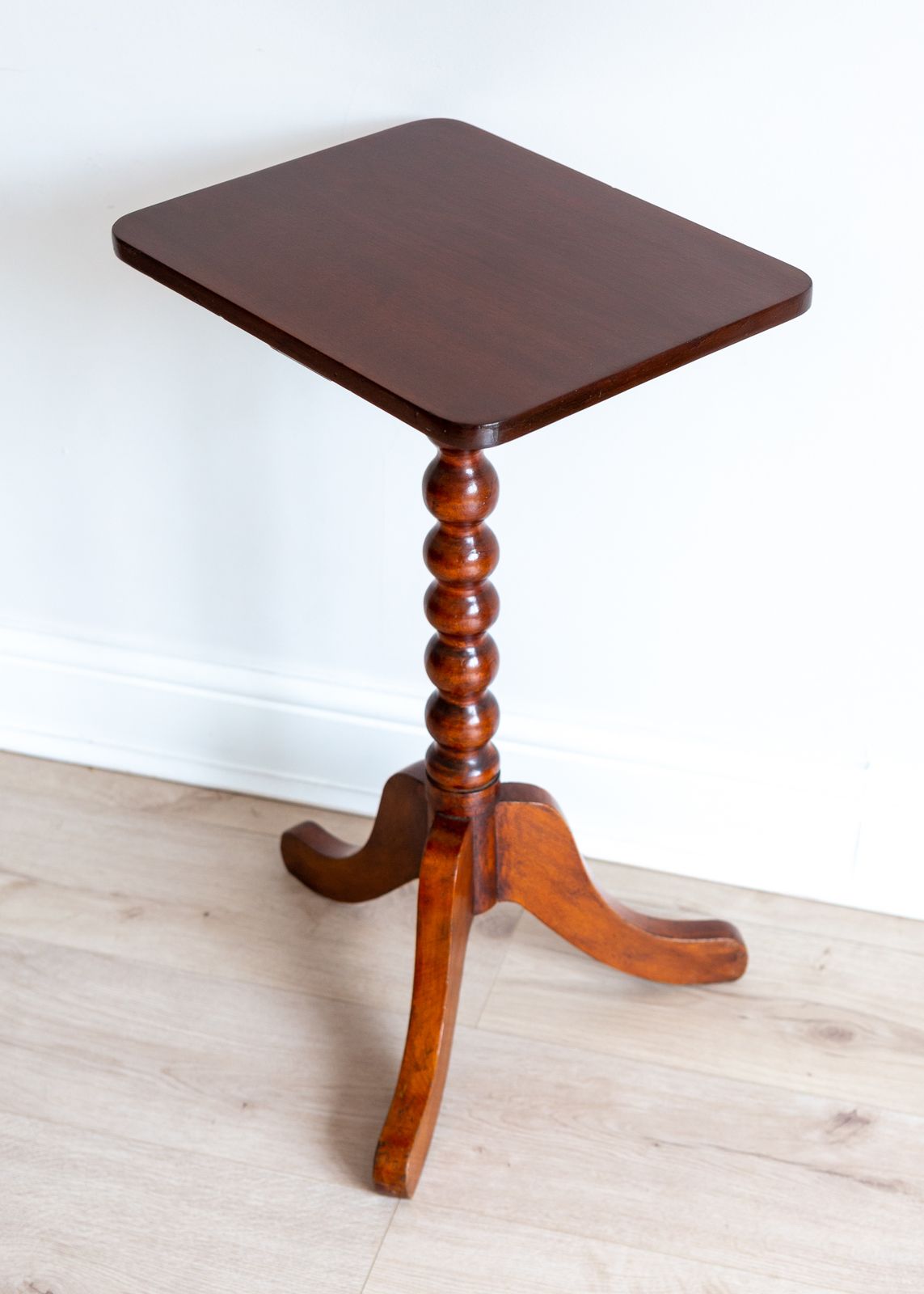 Antique Georgian Mahogany Bobbin Turned Pedestal Tripod Wine Table Side Table photo vinterior