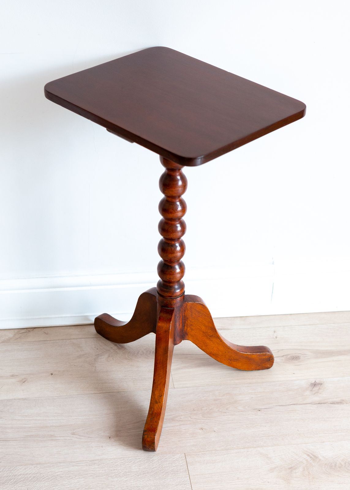 Antique Georgian Mahogany Bobbin Turned Pedestal Tripod Wine Table Side Table photo buy