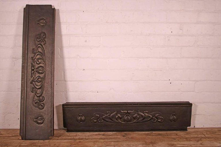 Pair Of Reclaimed Art Nouveau Cast Iron Stair Risers By St Pancras Iron Work Co. photo furniture