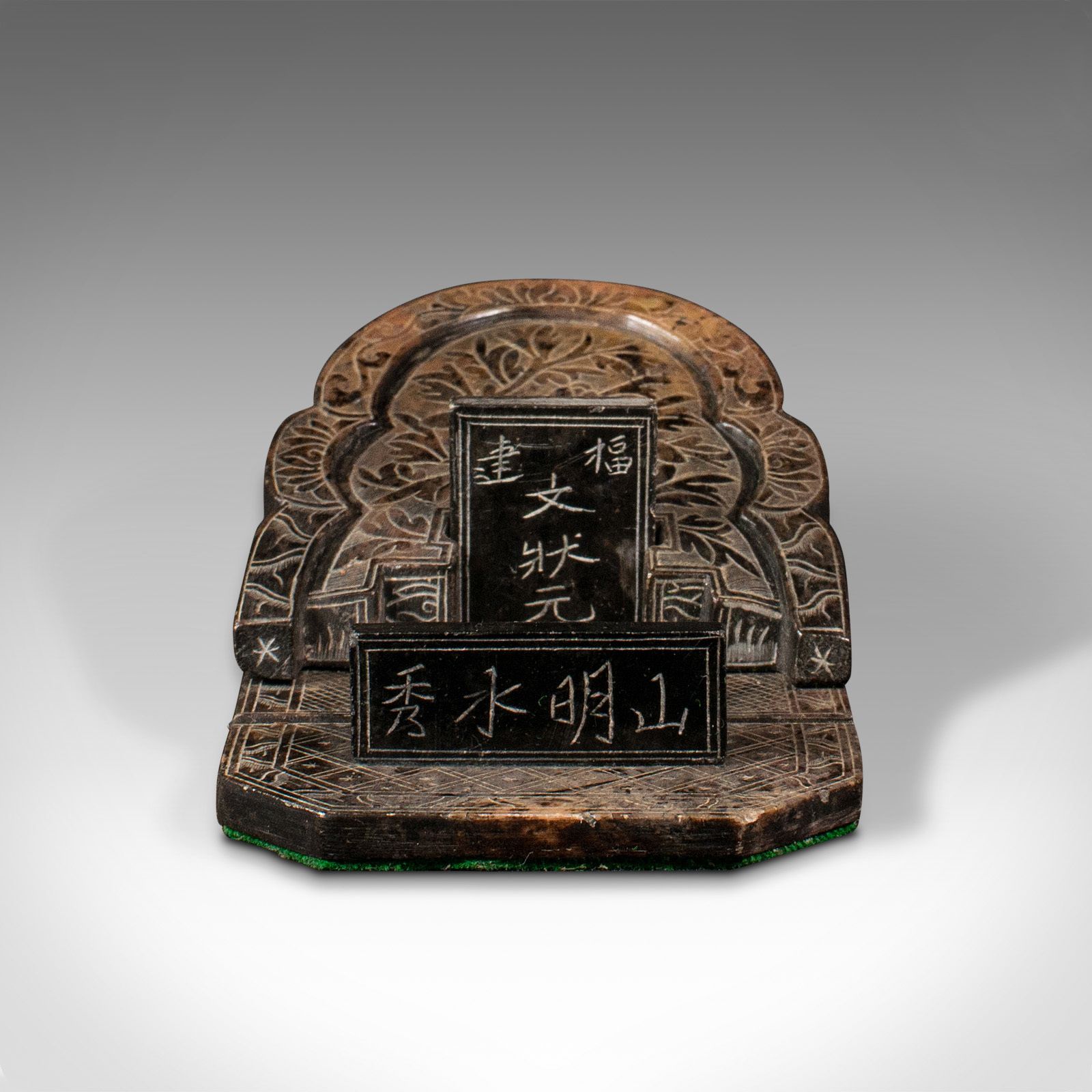 Antique Ornamental Mausoleum, Chinese Soapstone, Burial Memento, 1900 photo Home Decor