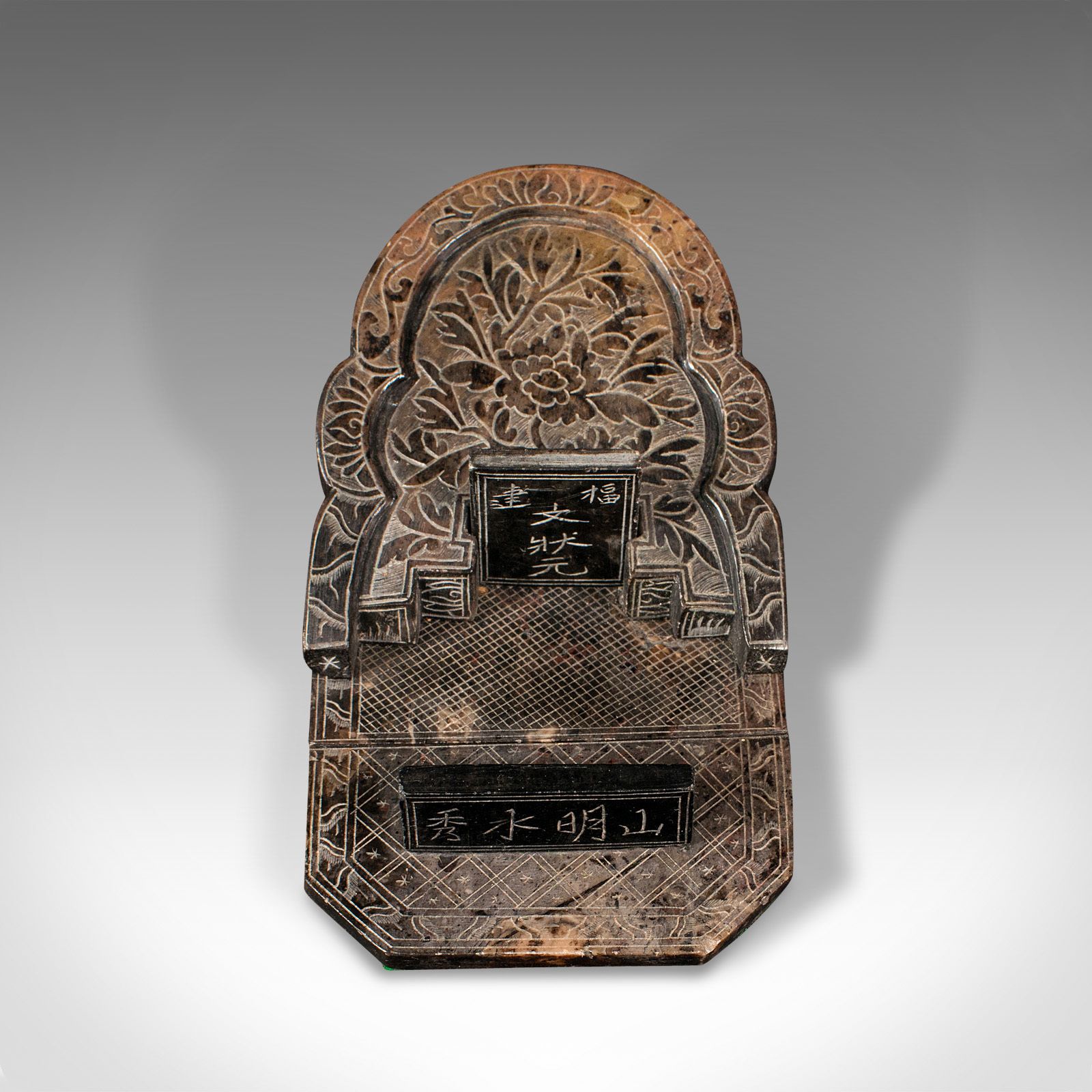 Antique Ornamental Mausoleum, Chinese Soapstone, Burial Memento, 1900 photo vinterior