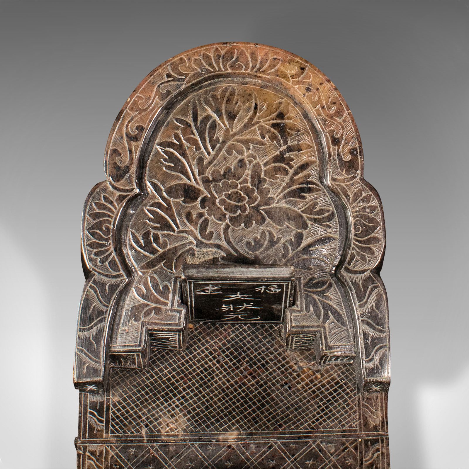 Antique Ornamental Mausoleum, Chinese Soapstone, Burial Memento, 1900 photo vintage