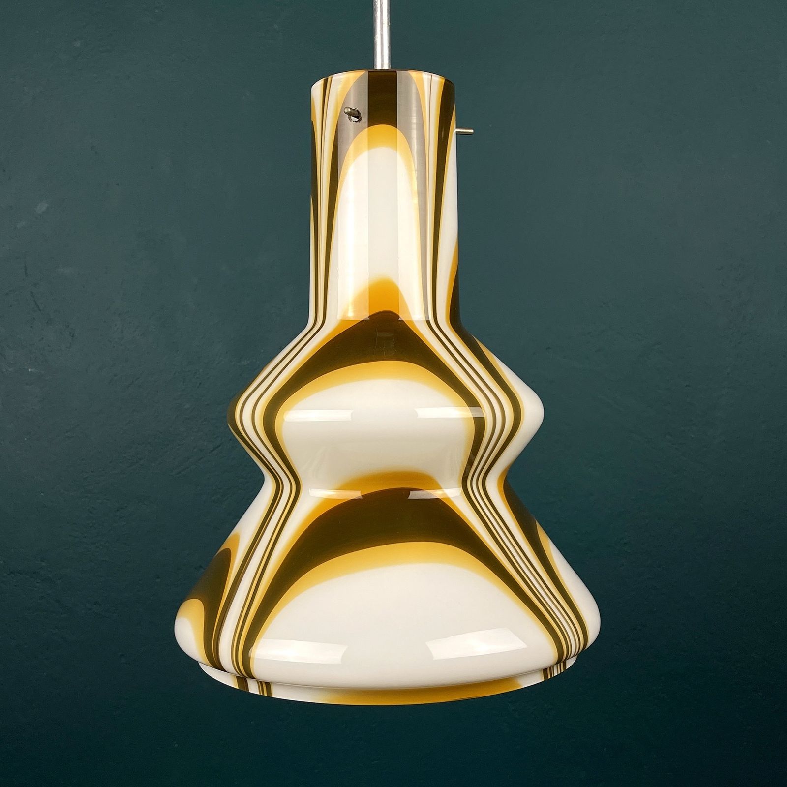 Mid Century Brown Opaline Murano Glass Pendant Lamp Italy 1950s photo furniture