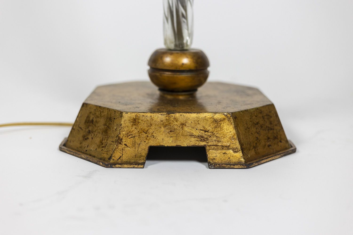 Maison Baguès, Floor Lamp In Glass And Gilded Metal, 1950s photo 2100.0