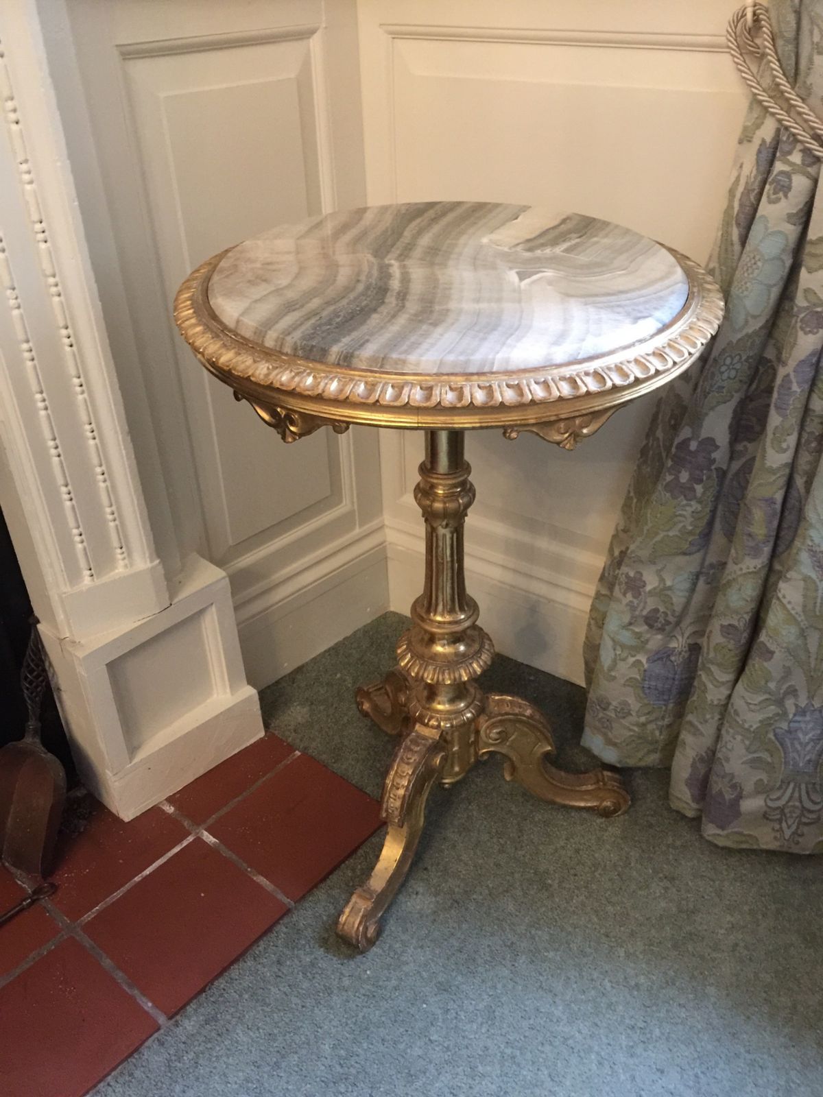 Furniture Stunning Nineteenth Century Country House Marble Topped Tripod Table photo