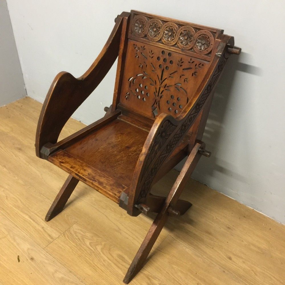Nineteenth Century Carved Glastonbury Chair