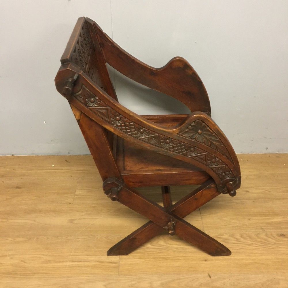 Nineteenth Century Carved Glastonbury Chair photo 375.0