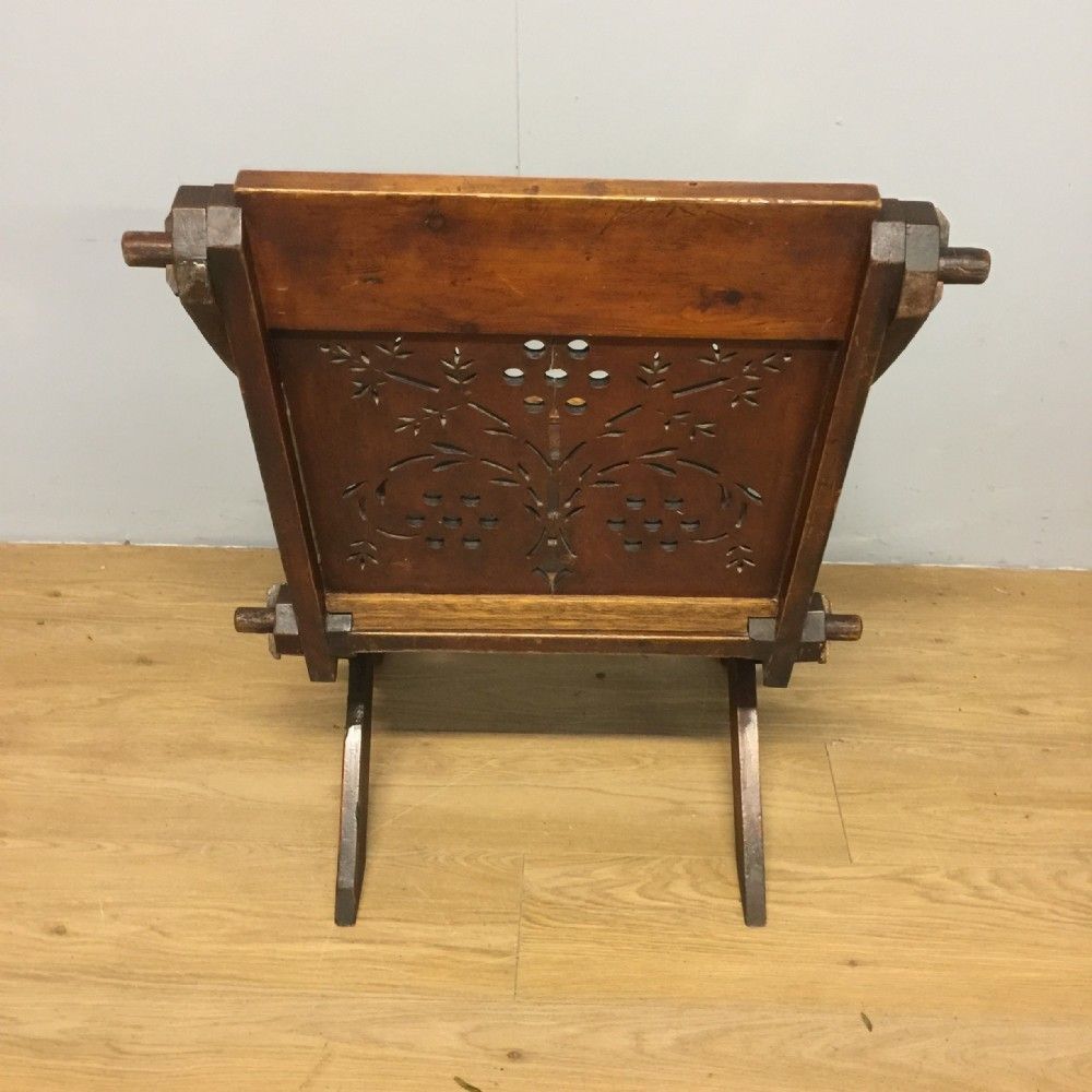 Nineteenth Century Carved Glastonbury Chair photo vintage