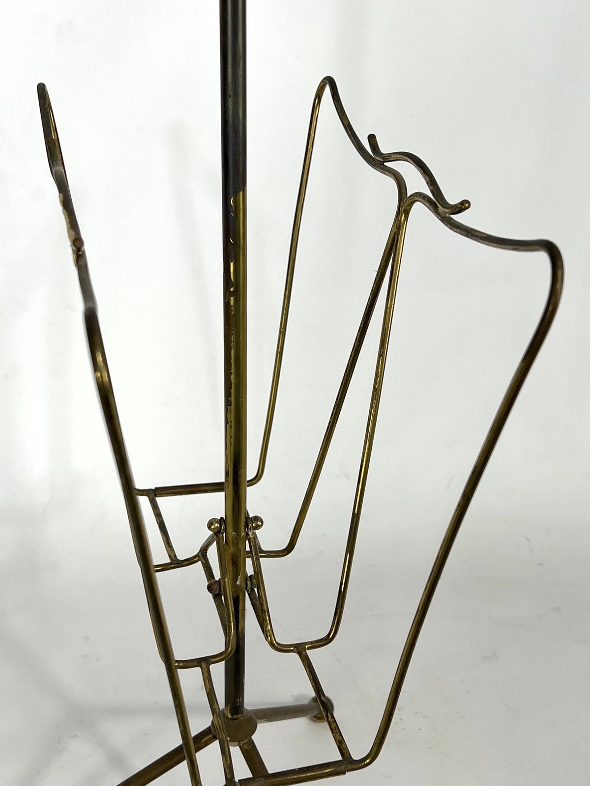 Vintage Italian Brass Magazine Rack From 50s photo for sale