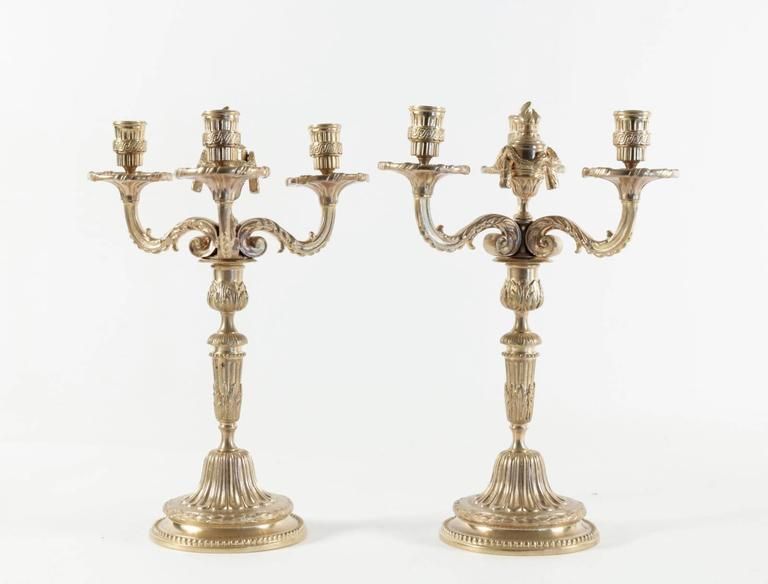 Pair Of Candelabra In The Style Of Louis XV In Gold Gilt Bronze, 19th Century photo furniture
